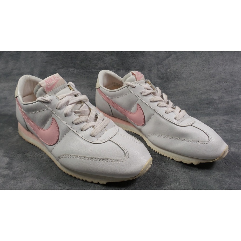 Vintage Nike Shoes Womens Size 9 White Pink Cortez Sneakers Leather Y2K‎